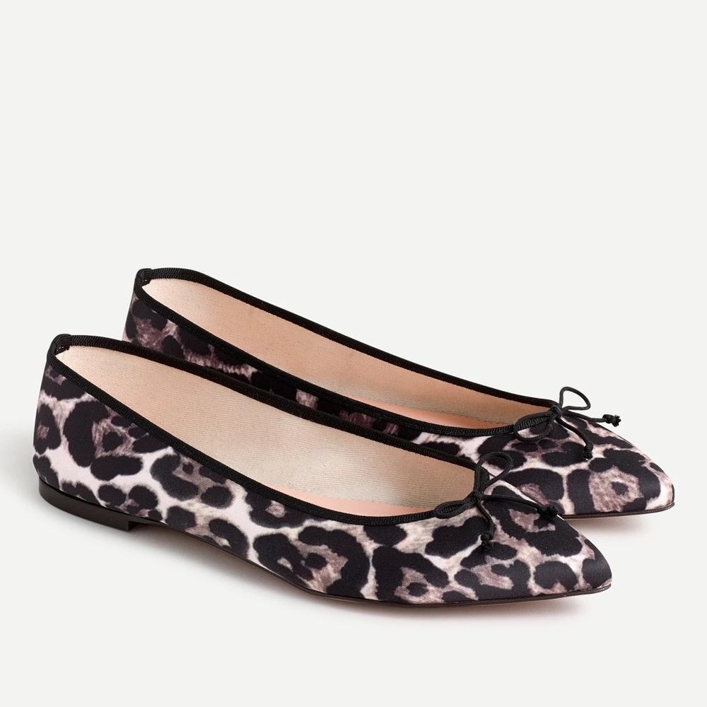 JCREW Gemma Satin Leopard Print Ballet Flats 7.5
